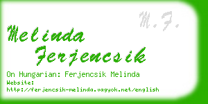 melinda ferjencsik business card